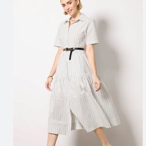 Evereve Ella Midi Stripe Shirt Dress NWT